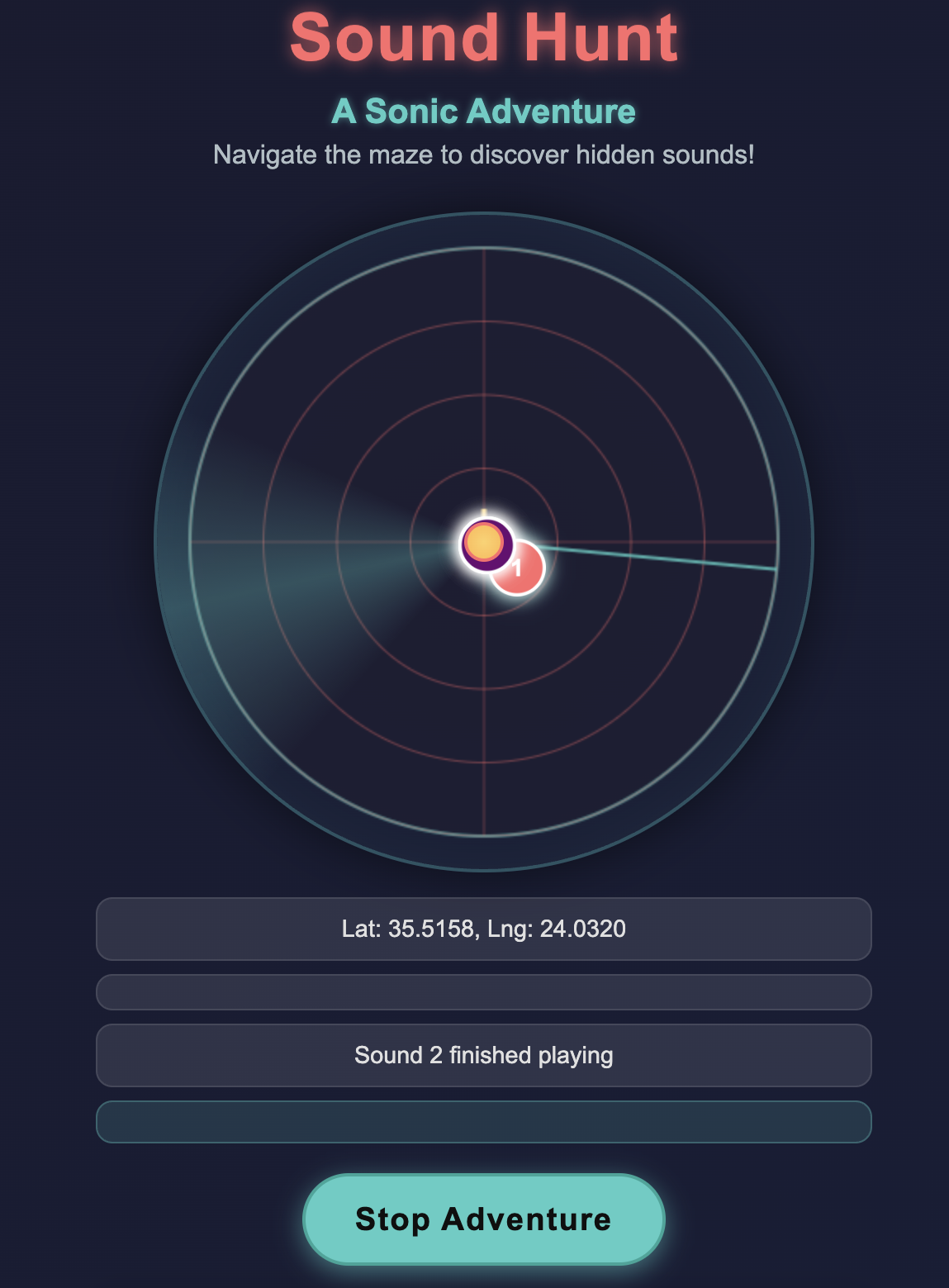 Sound Hunt App Interface